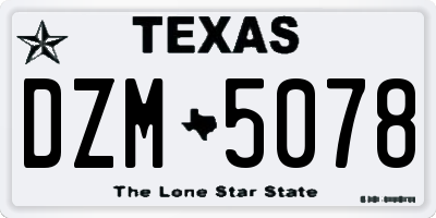 TX license plate DZM5078