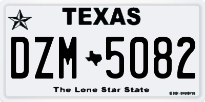 TX license plate DZM5082