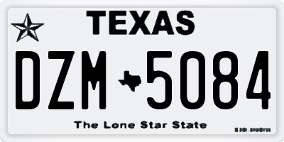 TX license plate DZM5084