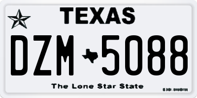 TX license plate DZM5088