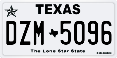 TX license plate DZM5096