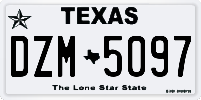 TX license plate DZM5097