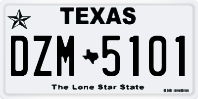 TX license plate DZM5101