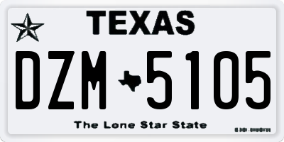 TX license plate DZM5105