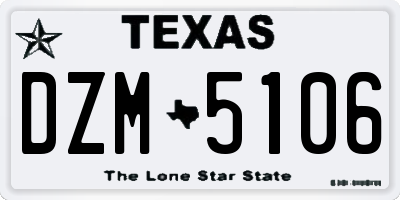 TX license plate DZM5106