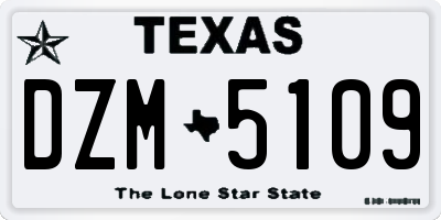 TX license plate DZM5109