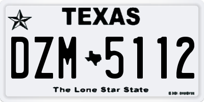 TX license plate DZM5112