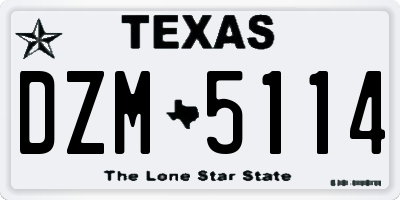 TX license plate DZM5114