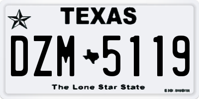 TX license plate DZM5119