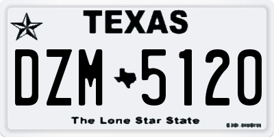 TX license plate DZM5120