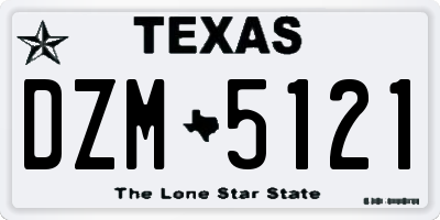 TX license plate DZM5121