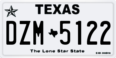 TX license plate DZM5122