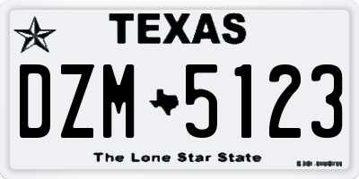 TX license plate DZM5123