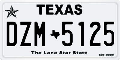TX license plate DZM5125