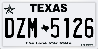 TX license plate DZM5126