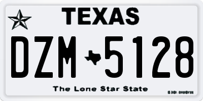 TX license plate DZM5128