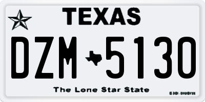 TX license plate DZM5130