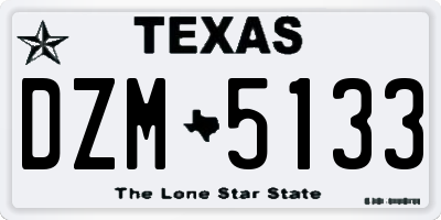 TX license plate DZM5133