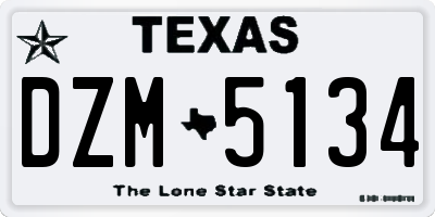 TX license plate DZM5134