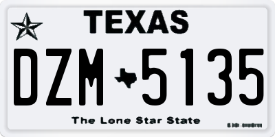 TX license plate DZM5135