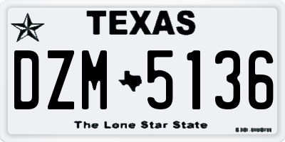 TX license plate DZM5136