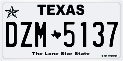TX license plate DZM5137
