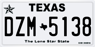 TX license plate DZM5138