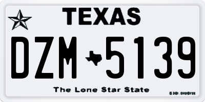 TX license plate DZM5139
