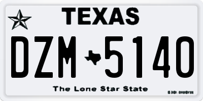 TX license plate DZM5140