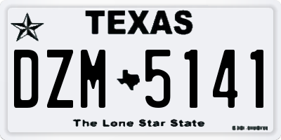 TX license plate DZM5141