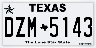 TX license plate DZM5143