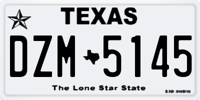 TX license plate DZM5145