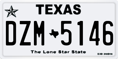 TX license plate DZM5146