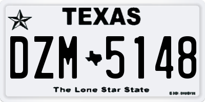 TX license plate DZM5148