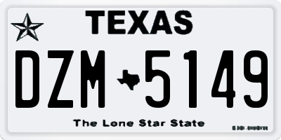 TX license plate DZM5149
