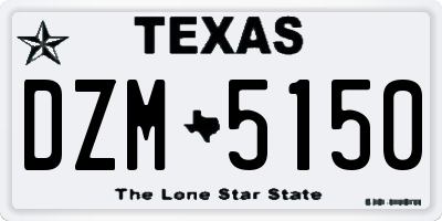 TX license plate DZM5150