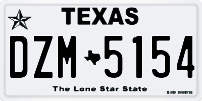 TX license plate DZM5154
