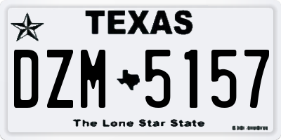 TX license plate DZM5157