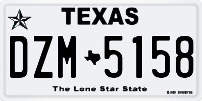 TX license plate DZM5158