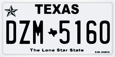 TX license plate DZM5160