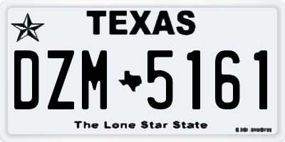 TX license plate DZM5161