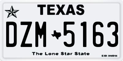 TX license plate DZM5163