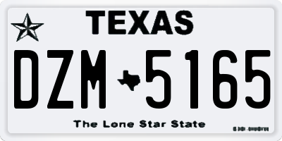 TX license plate DZM5165