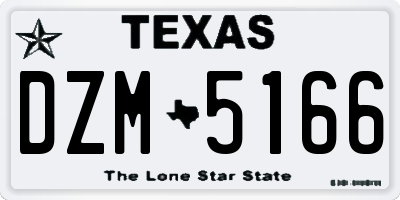 TX license plate DZM5166