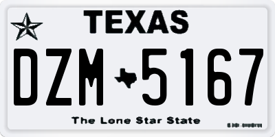 TX license plate DZM5167
