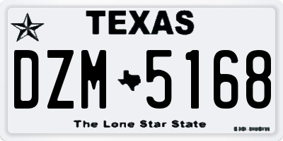 TX license plate DZM5168