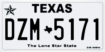 TX license plate DZM5171