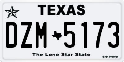 TX license plate DZM5173