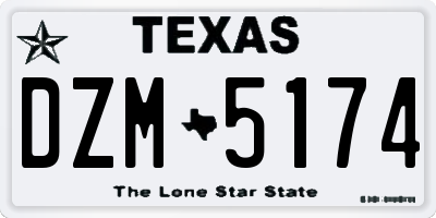 TX license plate DZM5174