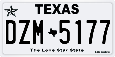 TX license plate DZM5177